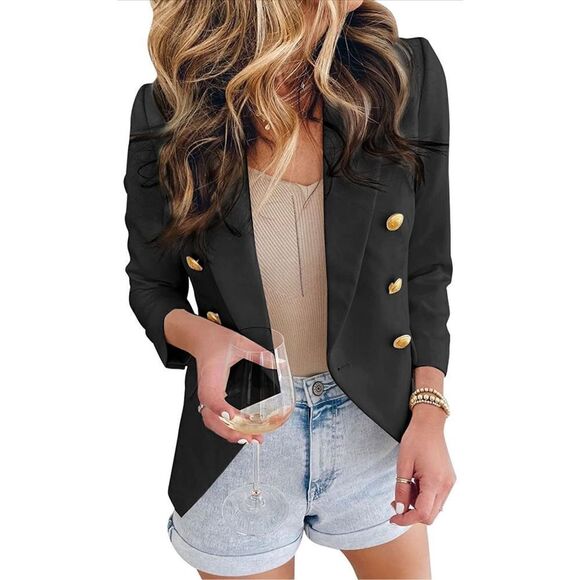 NEW Casual Pocketed Office Blazers Draped Open Front S - Picture 1 of 6